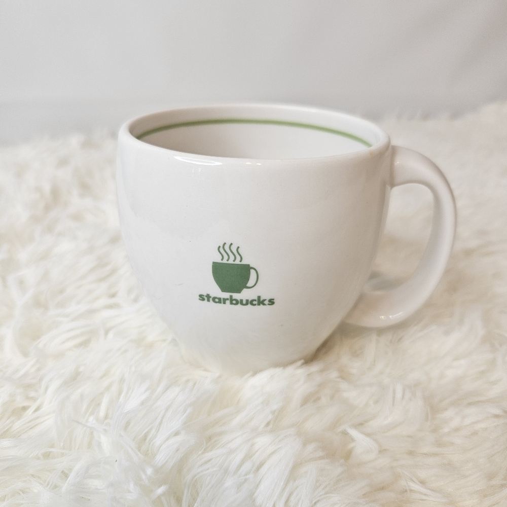 Starbucks 2003 Barista Series with Green Steam Cup Logo White Coffee Tea Mug Cup